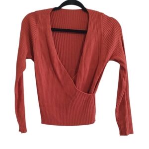 Rust V-Neck Sweater
